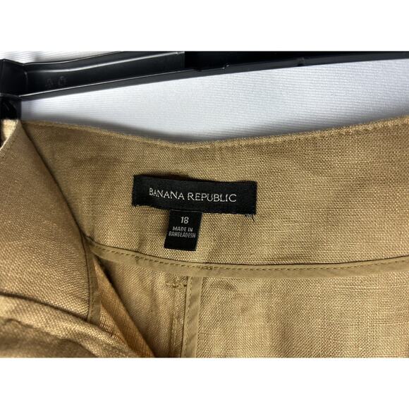 Banana Republic Shorts Women's Size 16 100% Linen Pockets Resort Safari Capsule - Picture 3 of 6